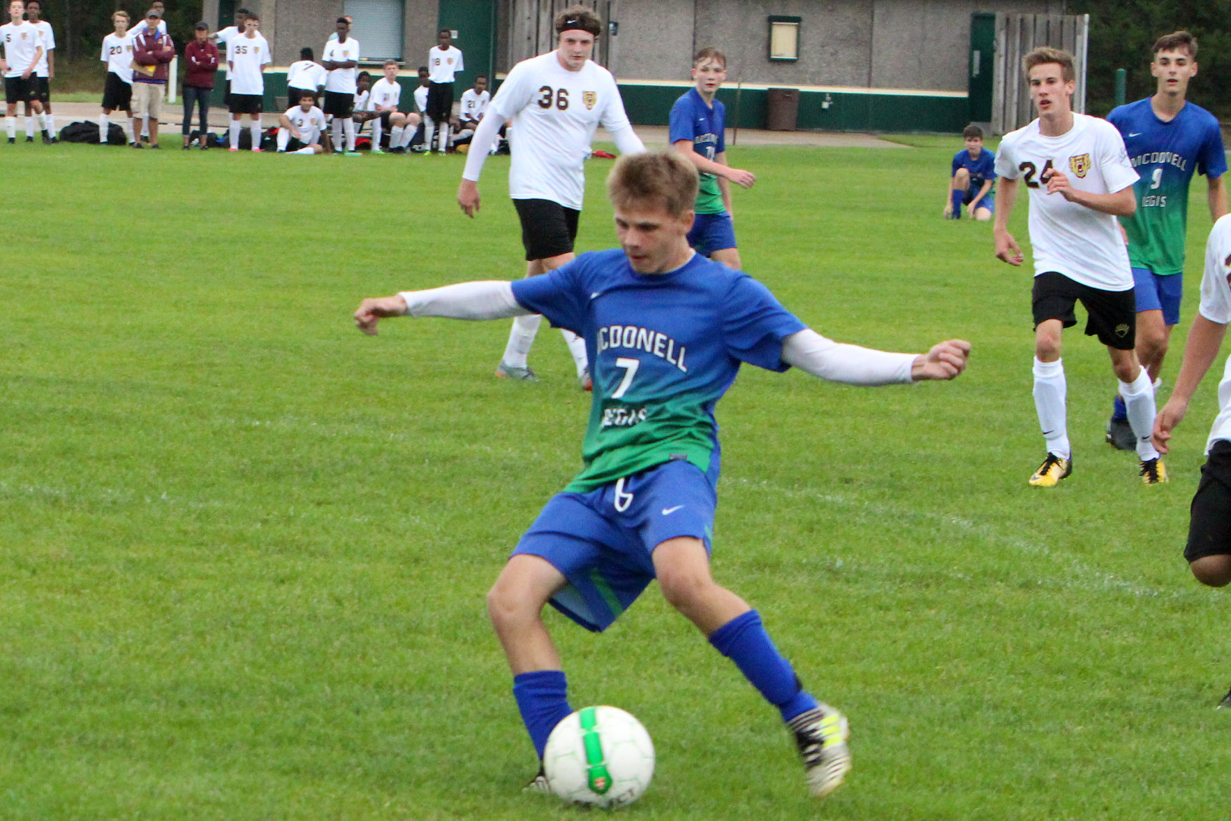Barron at McDonell/Regis boys soccer 8-28-18